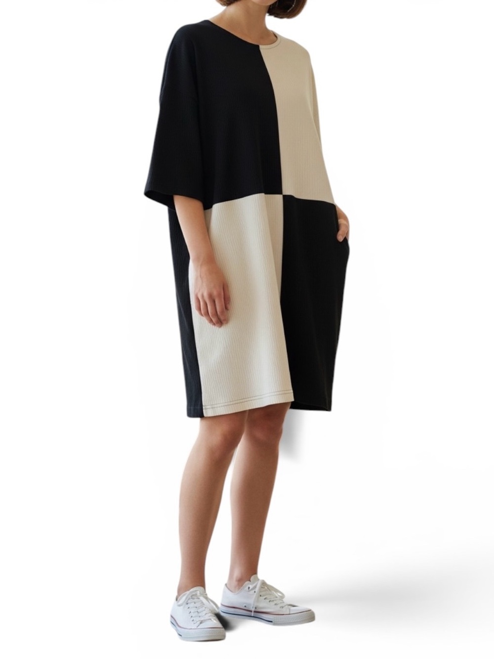 Colorblock dress/oversized top